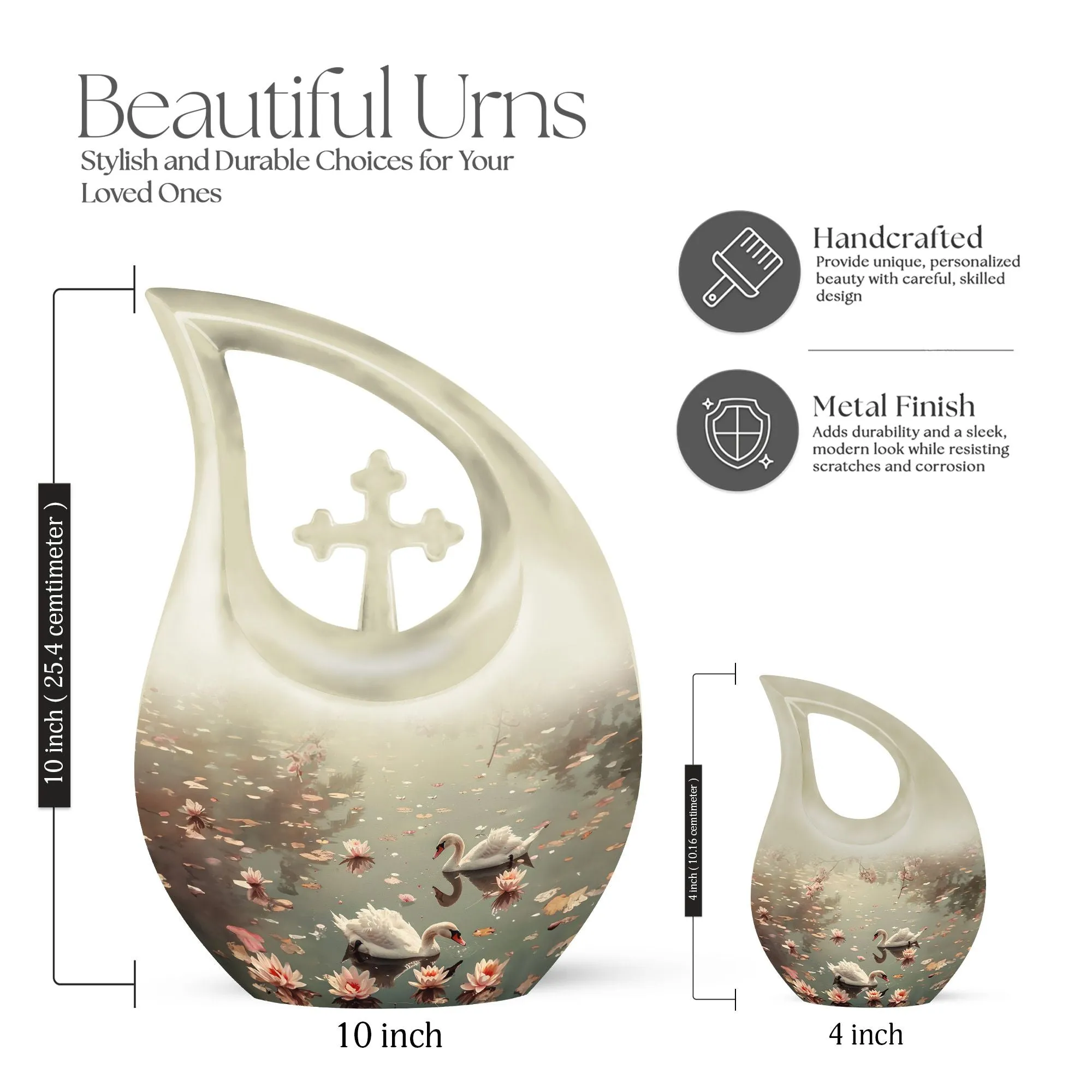 Swan Cremation Urn: Keepsake Miniature Urn For Adult Human Ashes