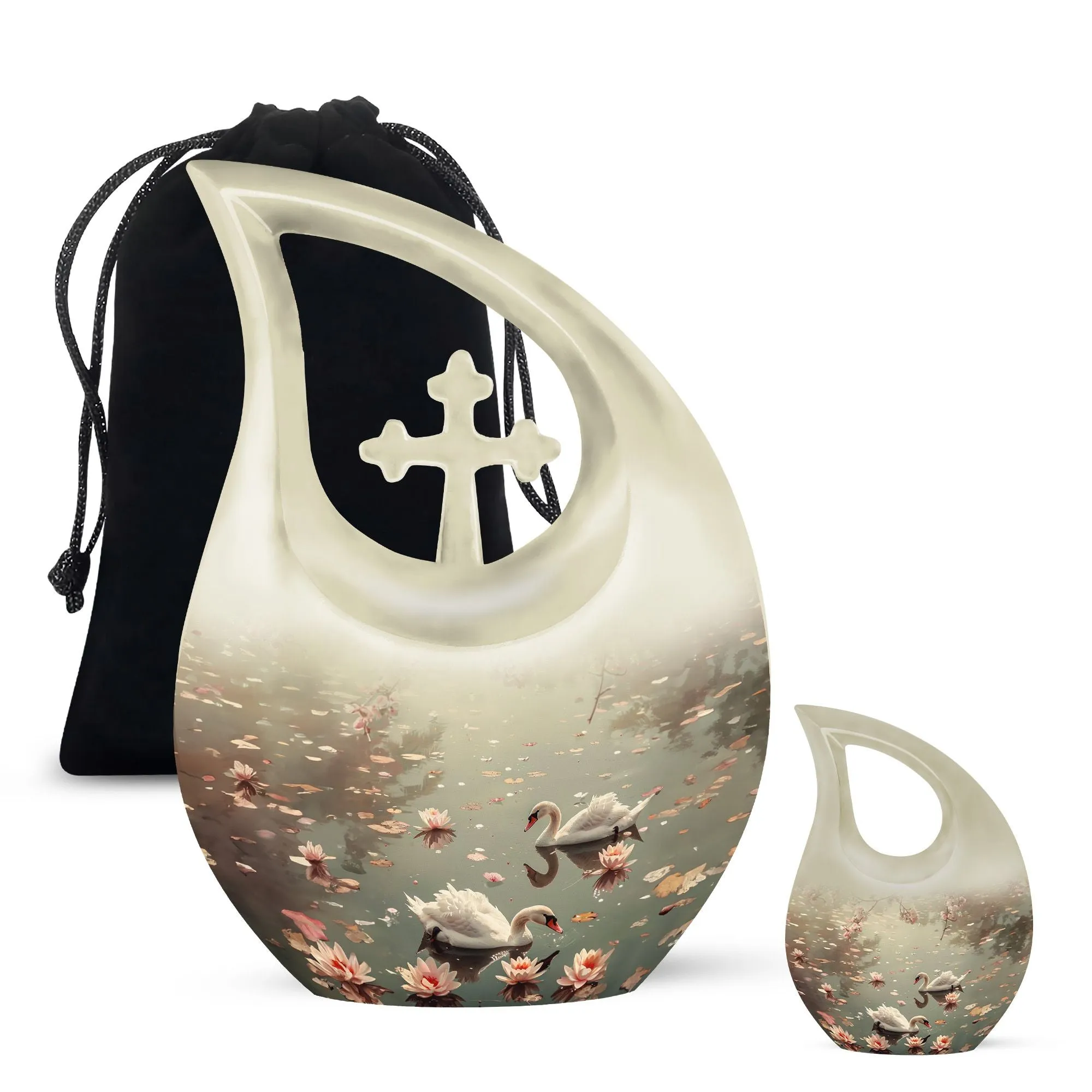 Swan Cremation Urn: Keepsake Miniature Urn For Adult Human Ashes