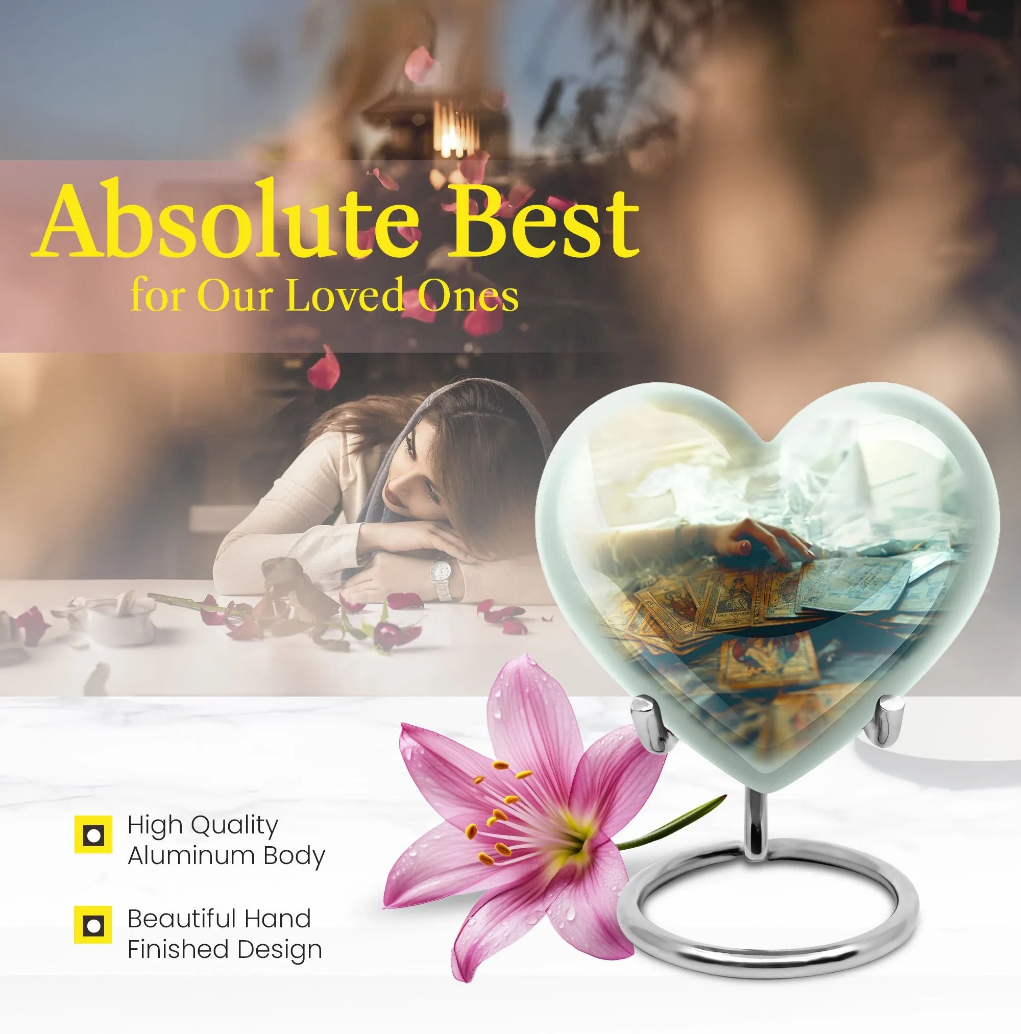 Tarot Embrace Personalized, Large Urn for Human Ashes