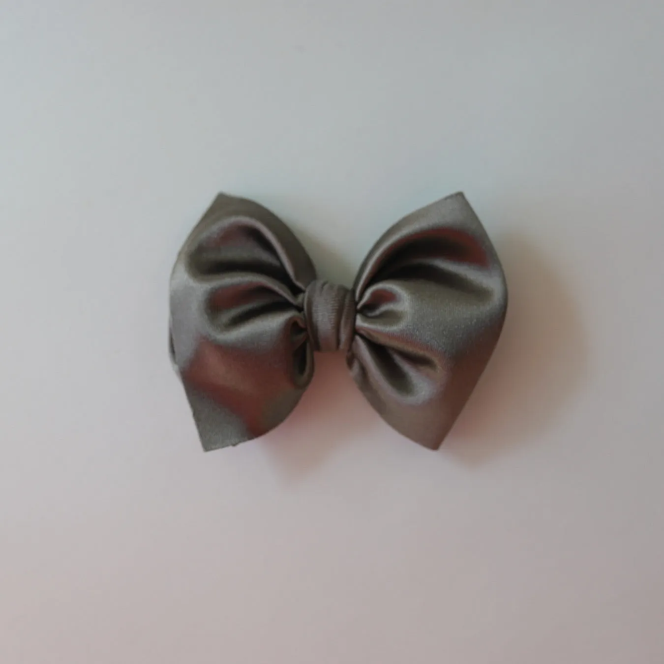 Taupe Satin Big   Skinny Bow