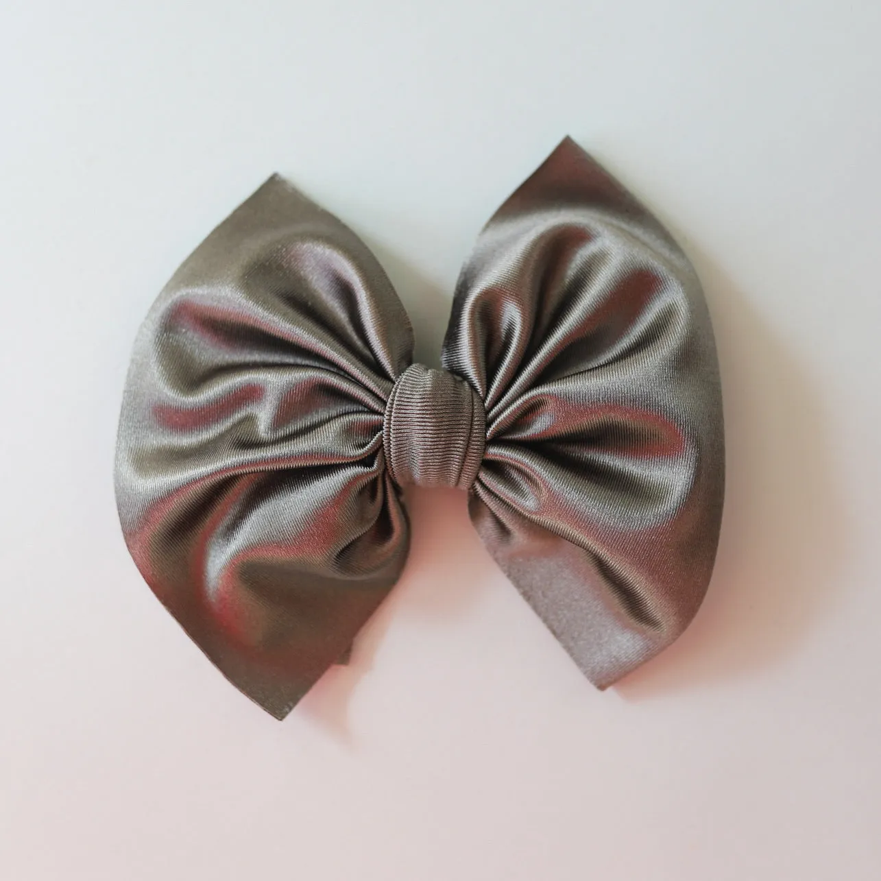 Taupe Satin Big   Skinny Bow
