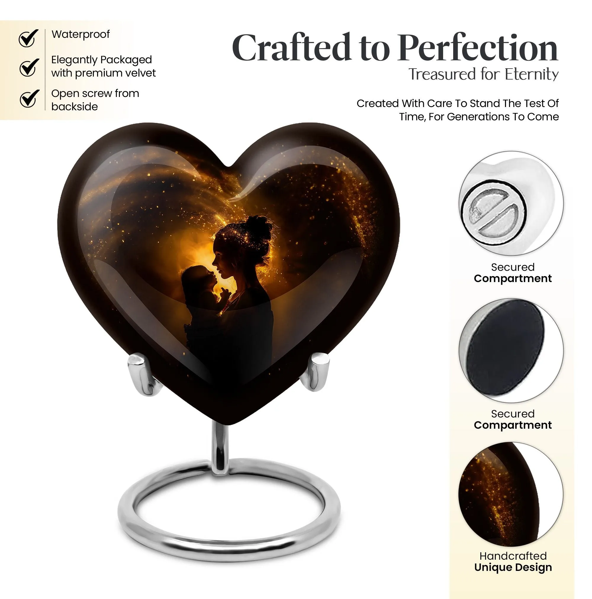 The Guardian Heart: Exclusive Mother Love Keepsake Cremation Urn