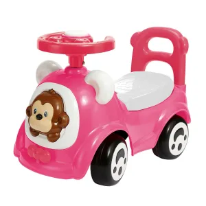 Timate - Push & Ride Racer - Pink & Monkey - Foot-To-Floor Ride-On
