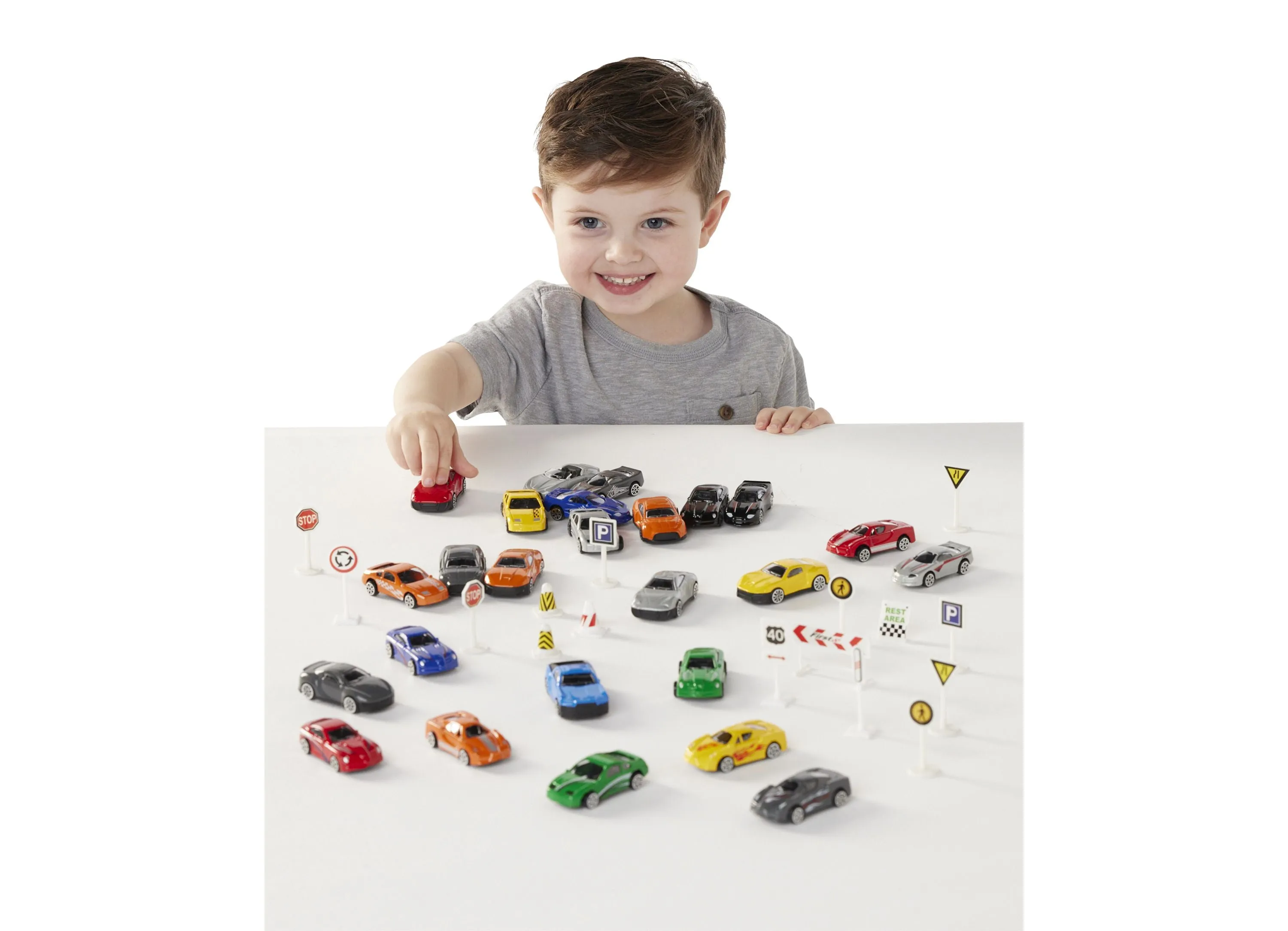 Toys R Us Fast Lane 35-Piece Diecast Vehicle Tube Set
