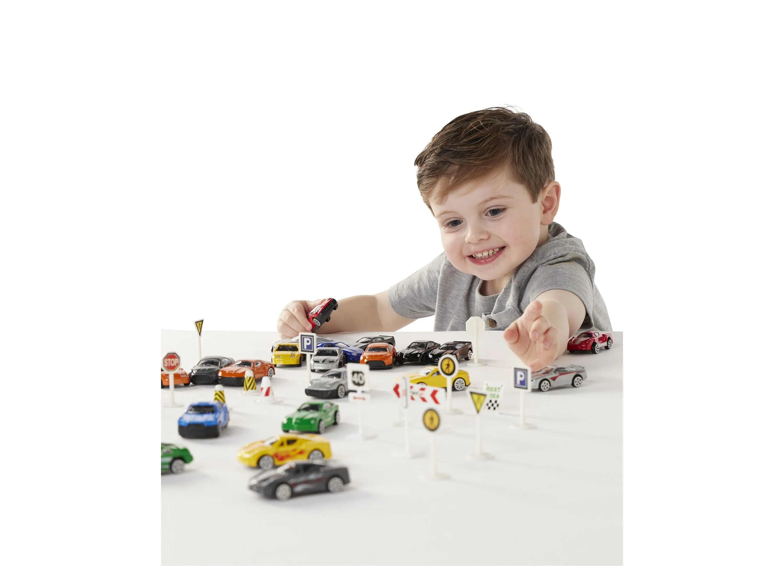 Toys R Us Fast Lane 35-Piece Diecast Vehicle Tube Set
