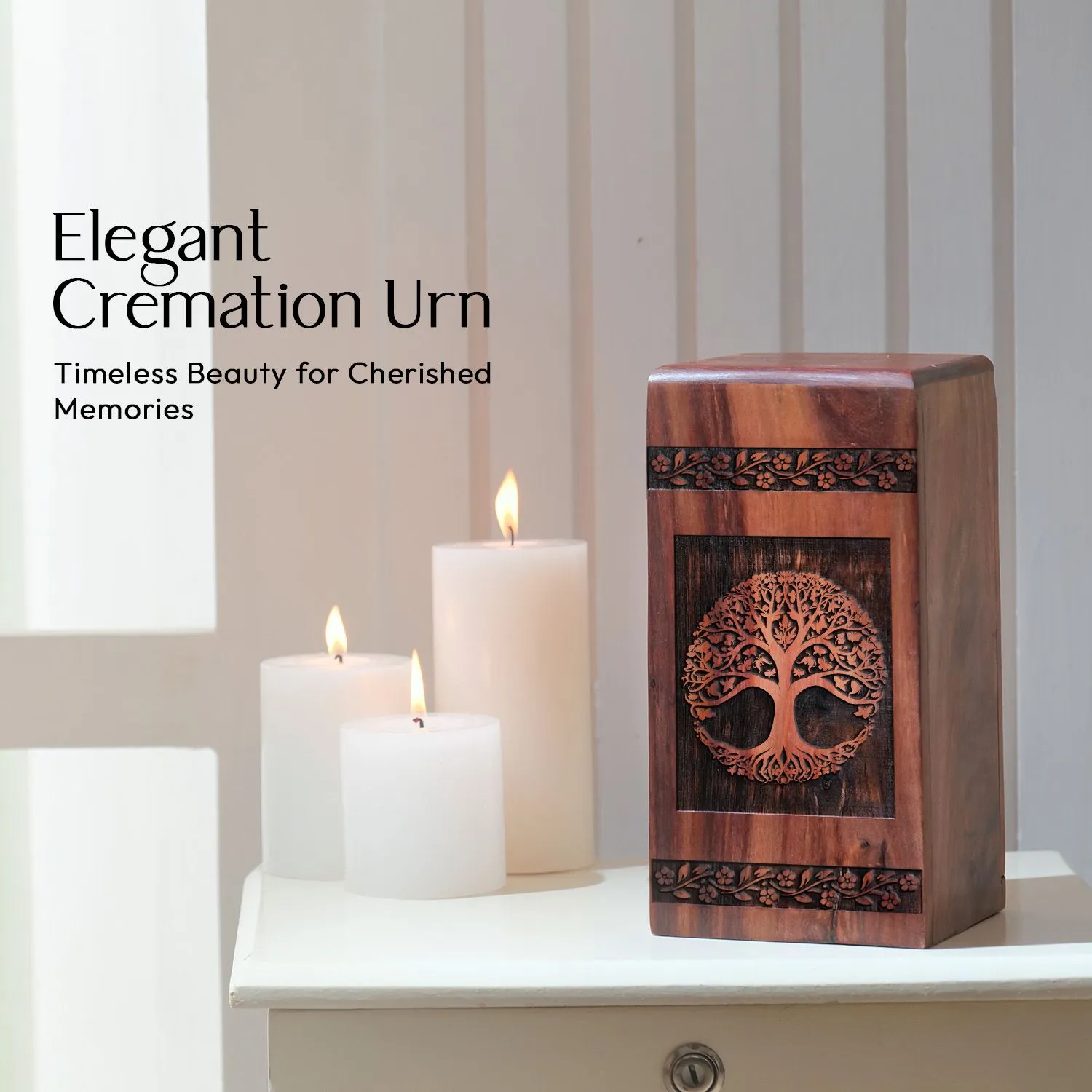 Tree Of Life Biodegradable Metal Urns For Adult Ashes