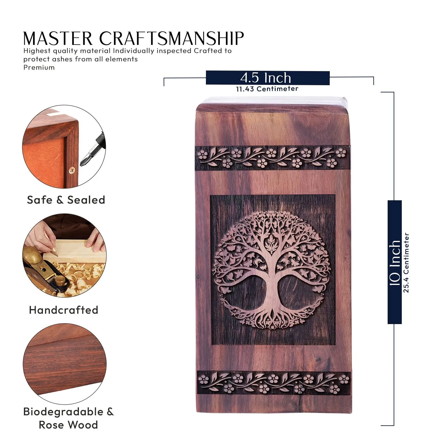 Tree Of Life Biodegradable Metal Urns For Adult Ashes