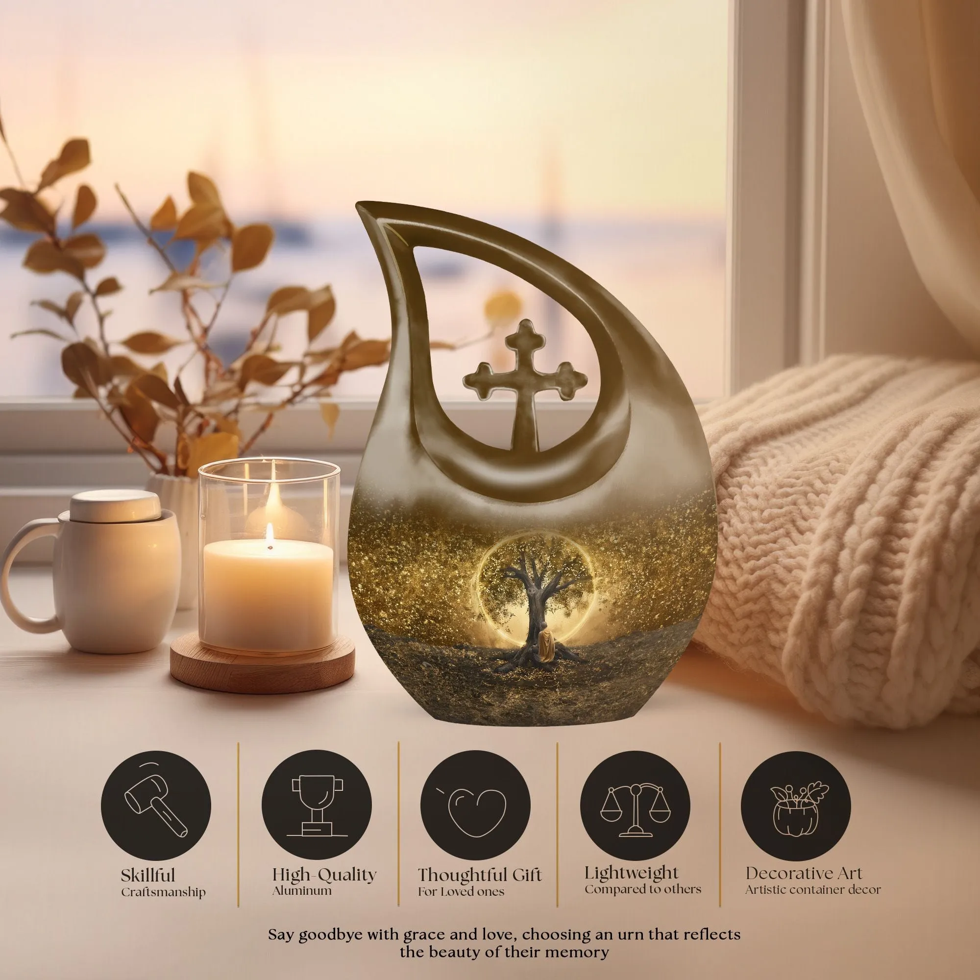 Tree Of Life Memorial Cremation Urn: Large and Personalizable