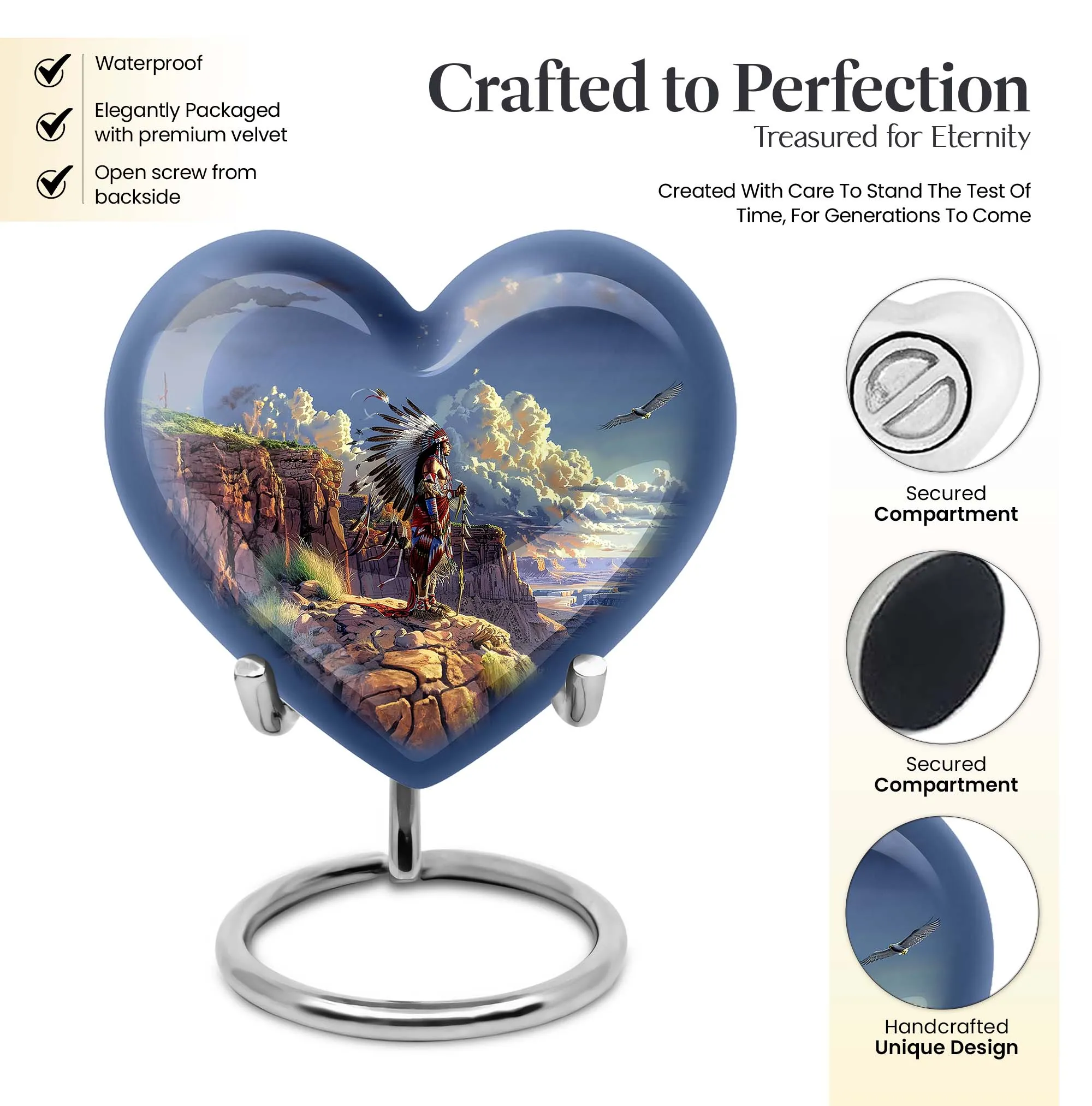 Tribe Man Urn: A Howling Wolf Themed Memorial for Loved Ones