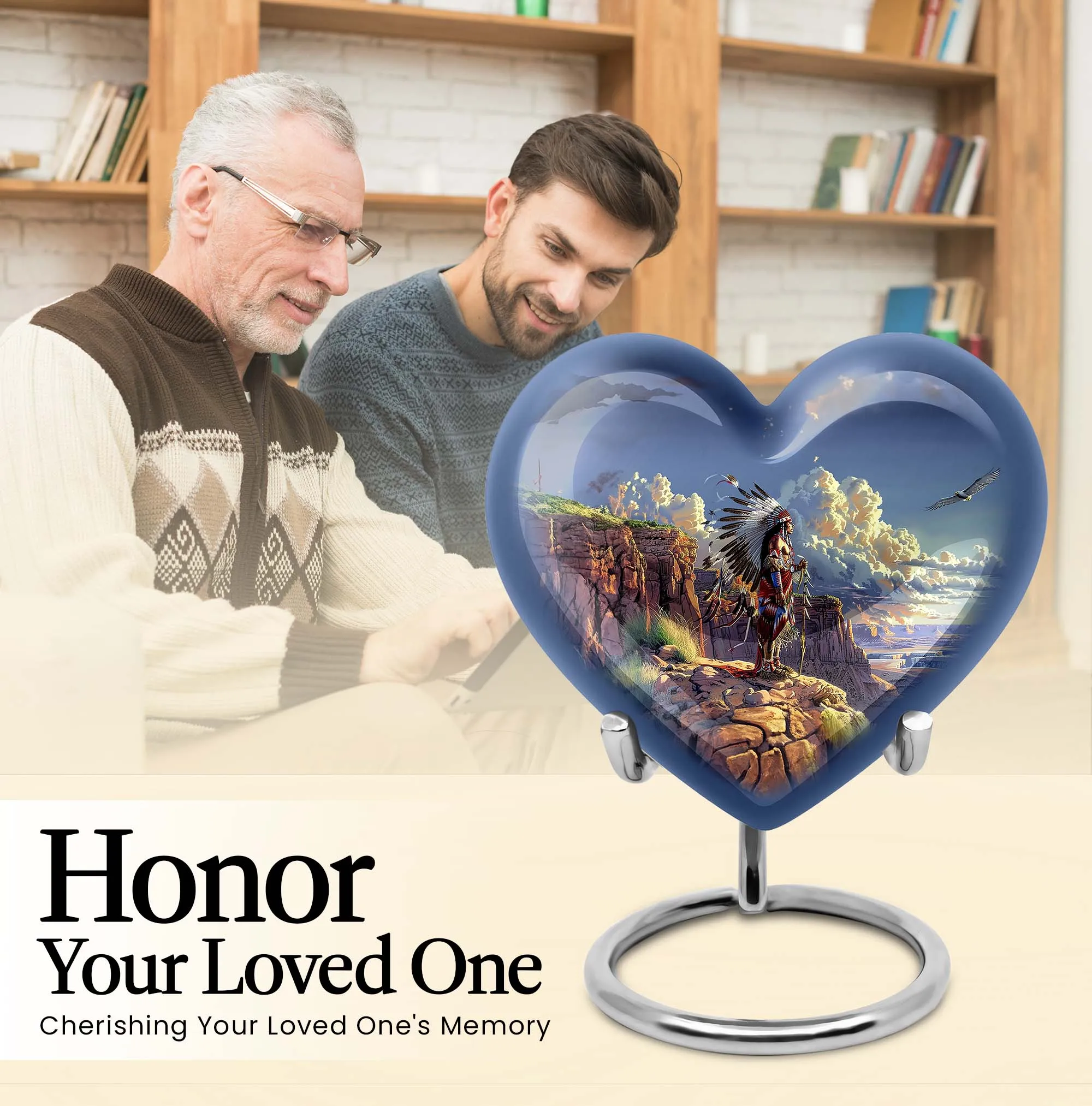 Tribe Man Urn: A Howling Wolf Themed Memorial for Loved Ones