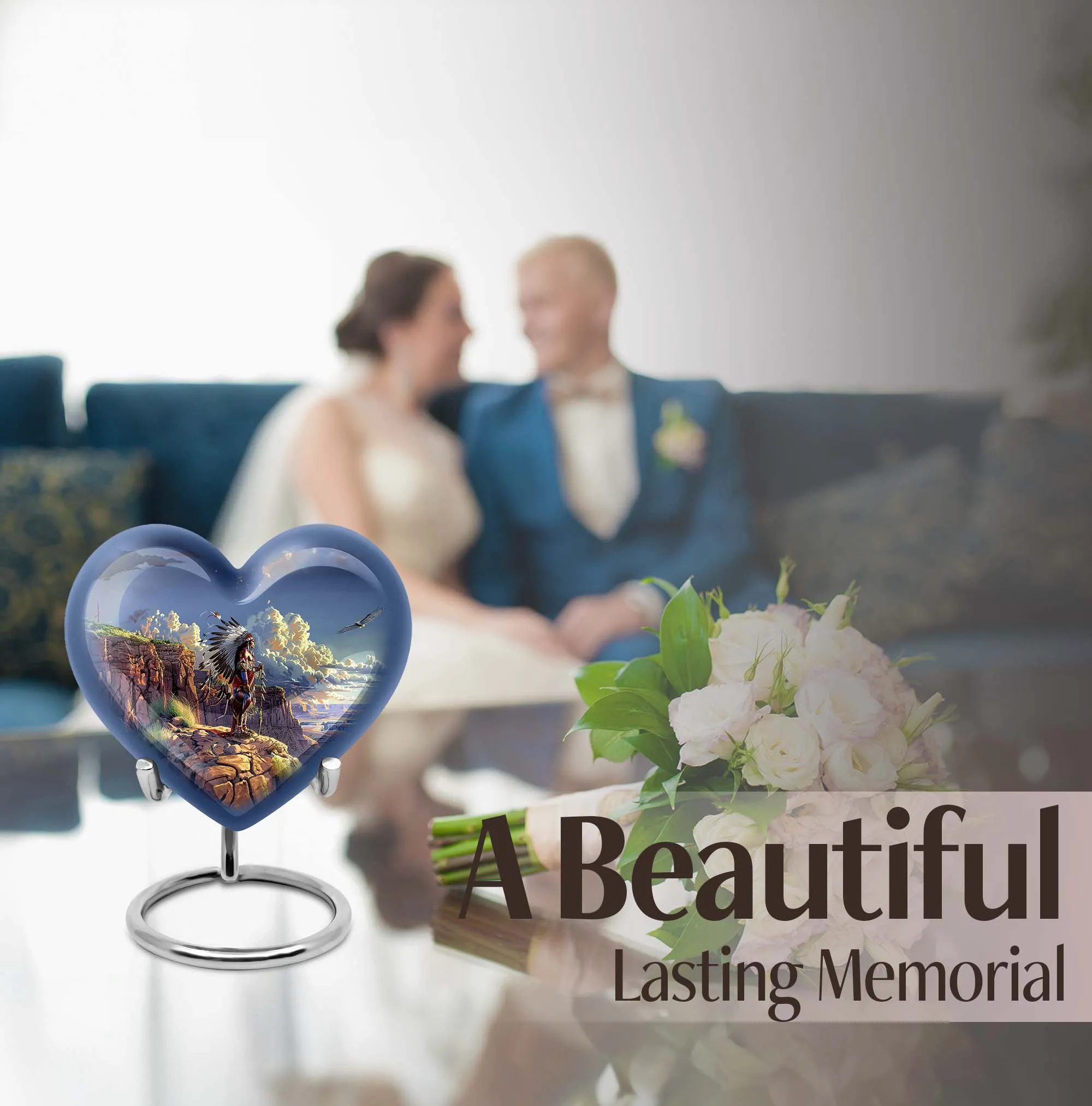 Tribe Man Urn: A Howling Wolf Themed Memorial for Loved Ones