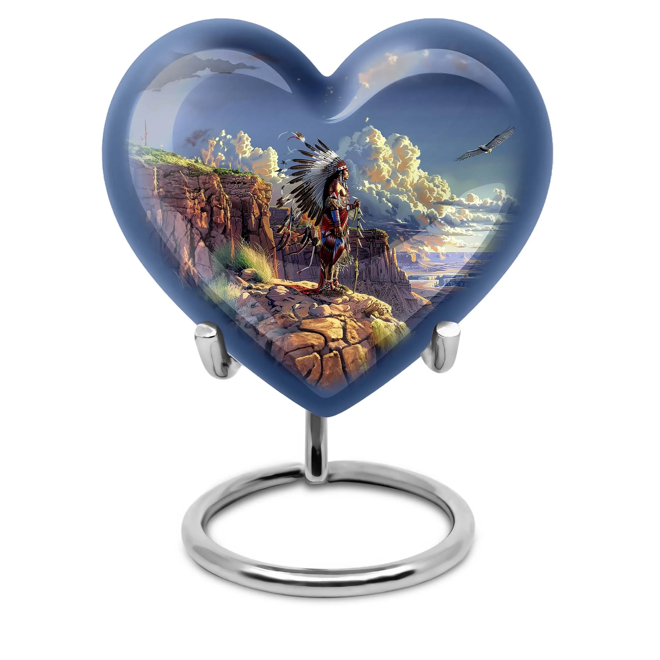 Tribe Man Urn: A Howling Wolf Themed Memorial for Loved Ones