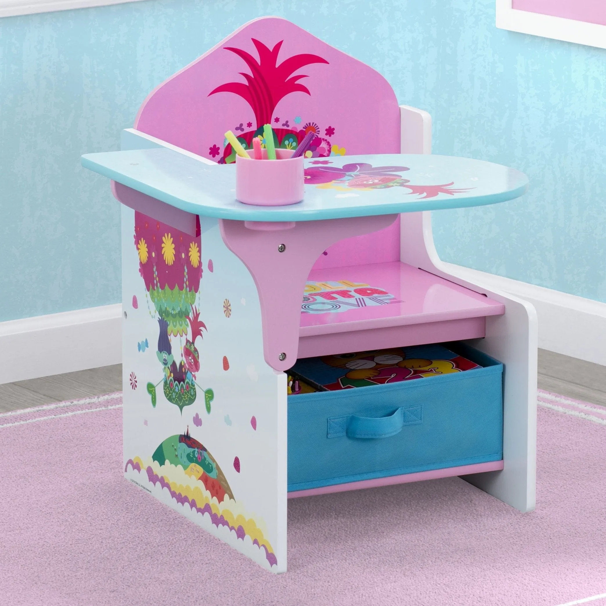 Trolls World Tour Chair Desk with Storage Bin
