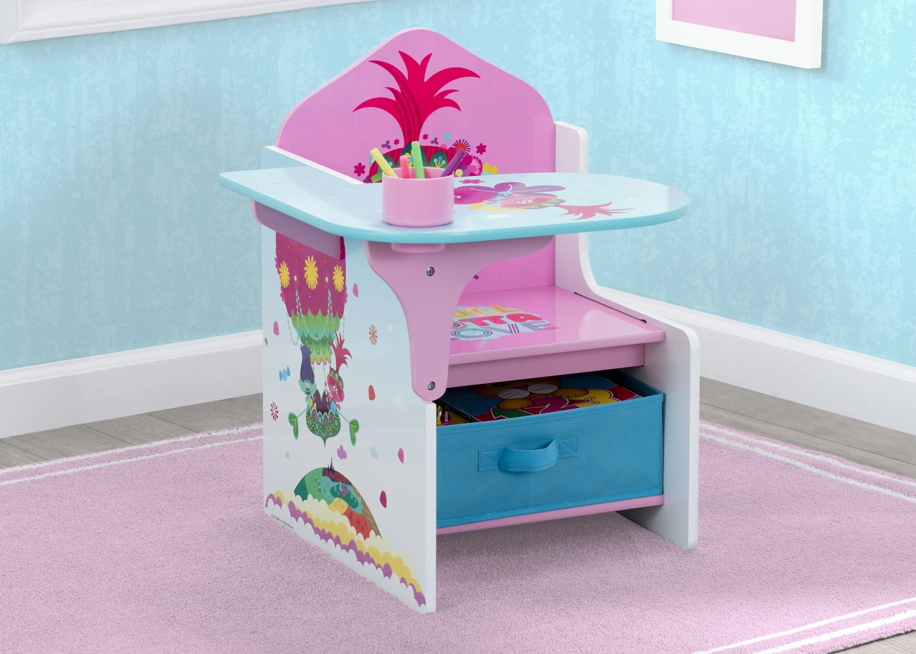 Trolls World Tour Chair Desk with Storage Bin