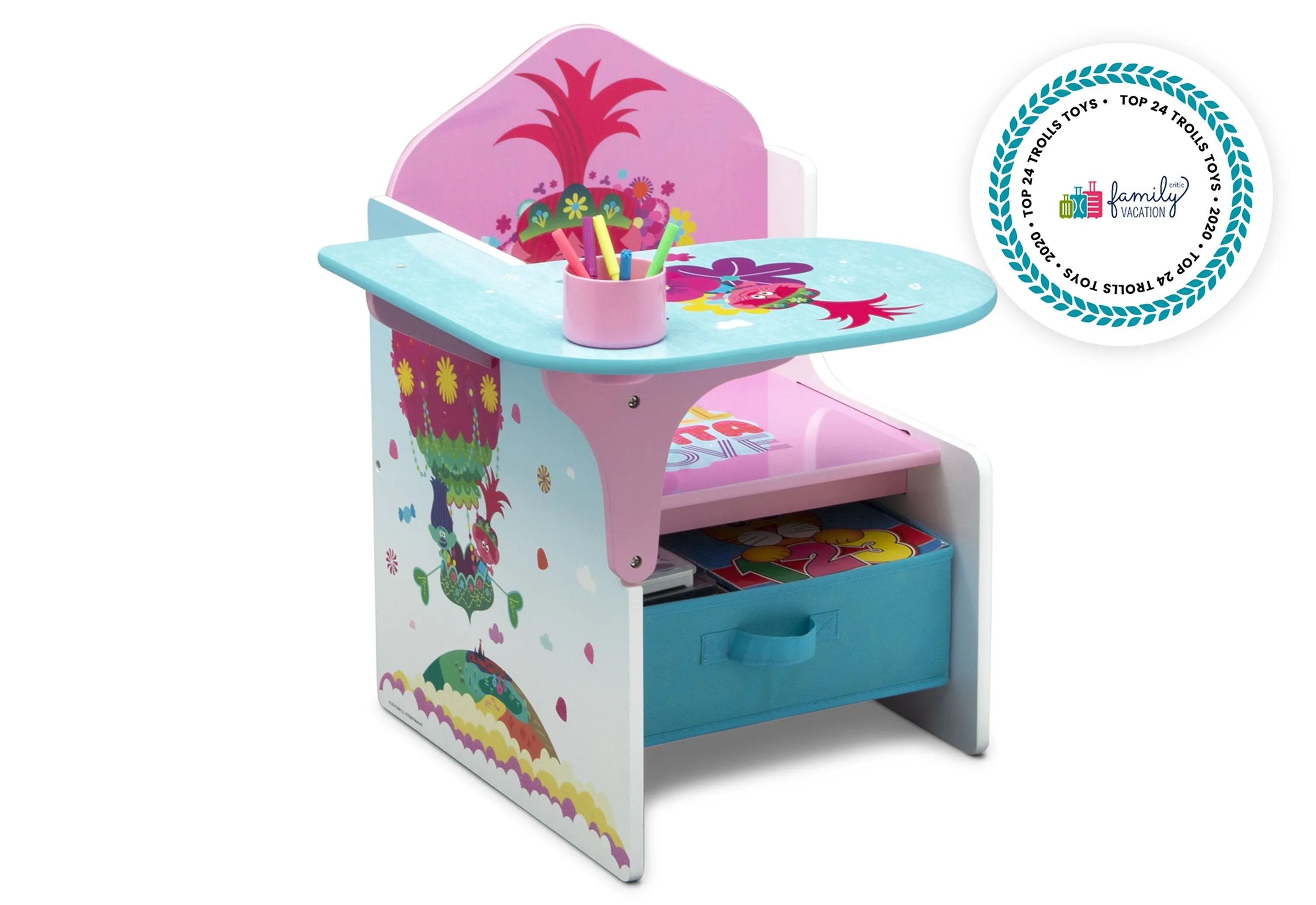Trolls World Tour Chair Desk with Storage Bin