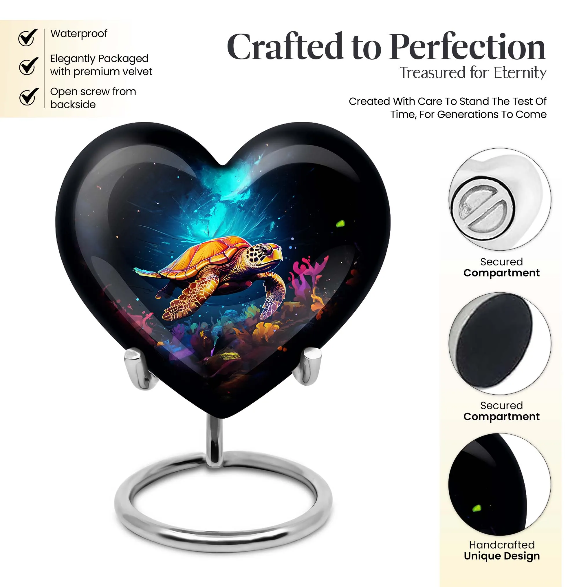 Turtle Urn Embracing Heart, Honouring Life - Cremation Urn For Men