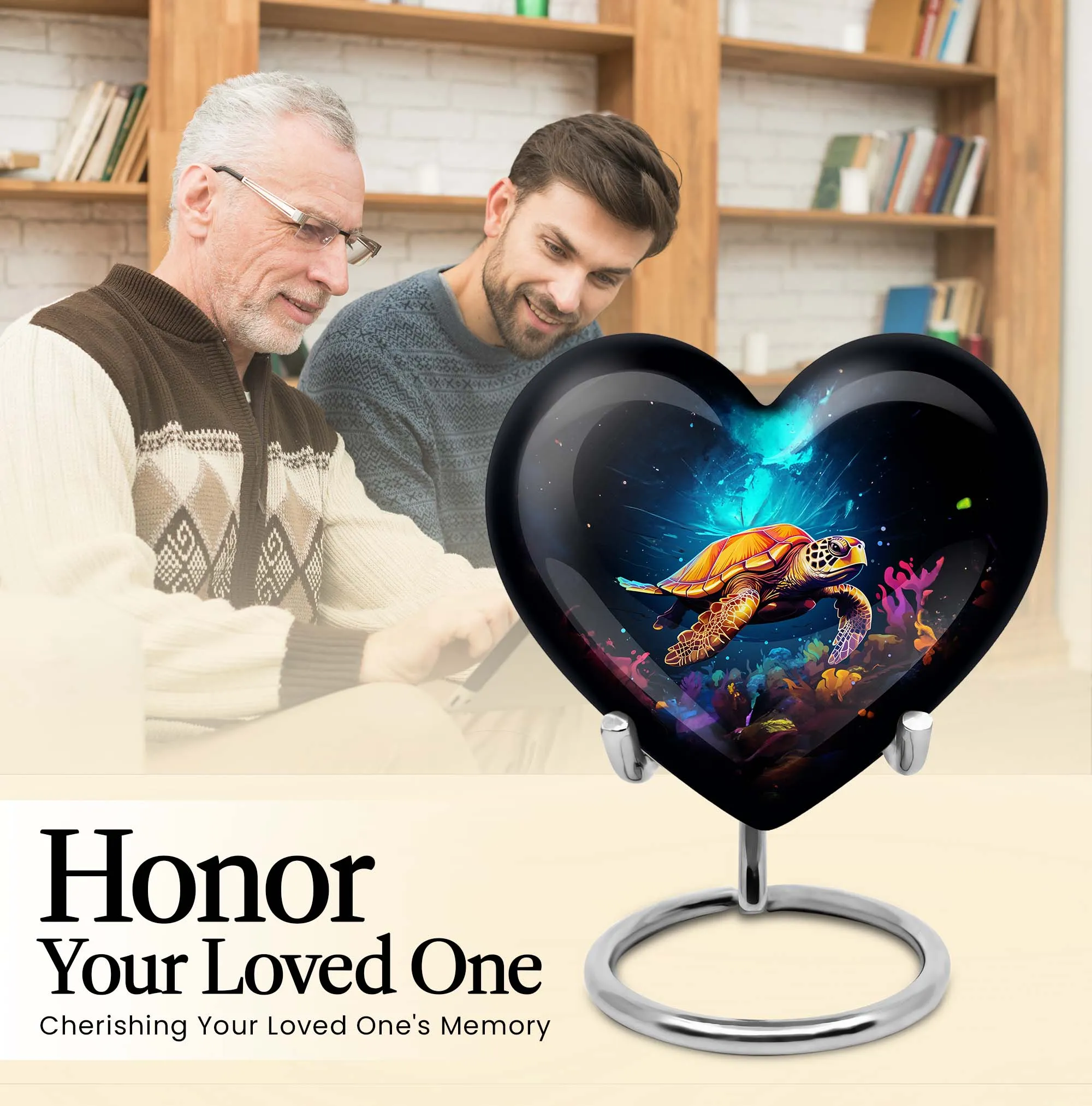 Turtle Urn Embracing Heart, Honouring Life - Cremation Urn For Men