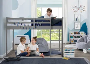 Twin Loft Bed with Guardrail and Ladder
