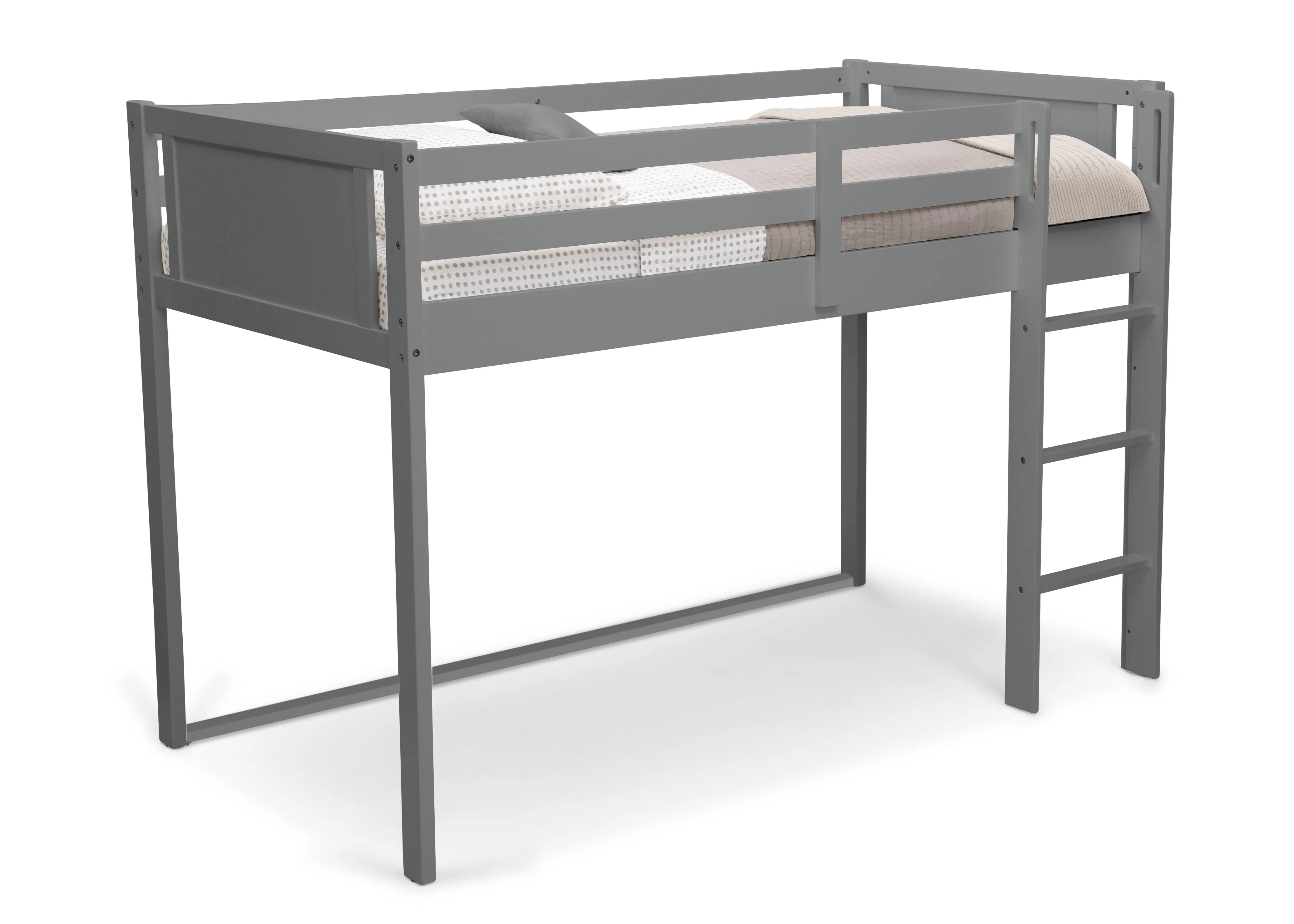 Twin Loft Bed with Guardrail and Ladder