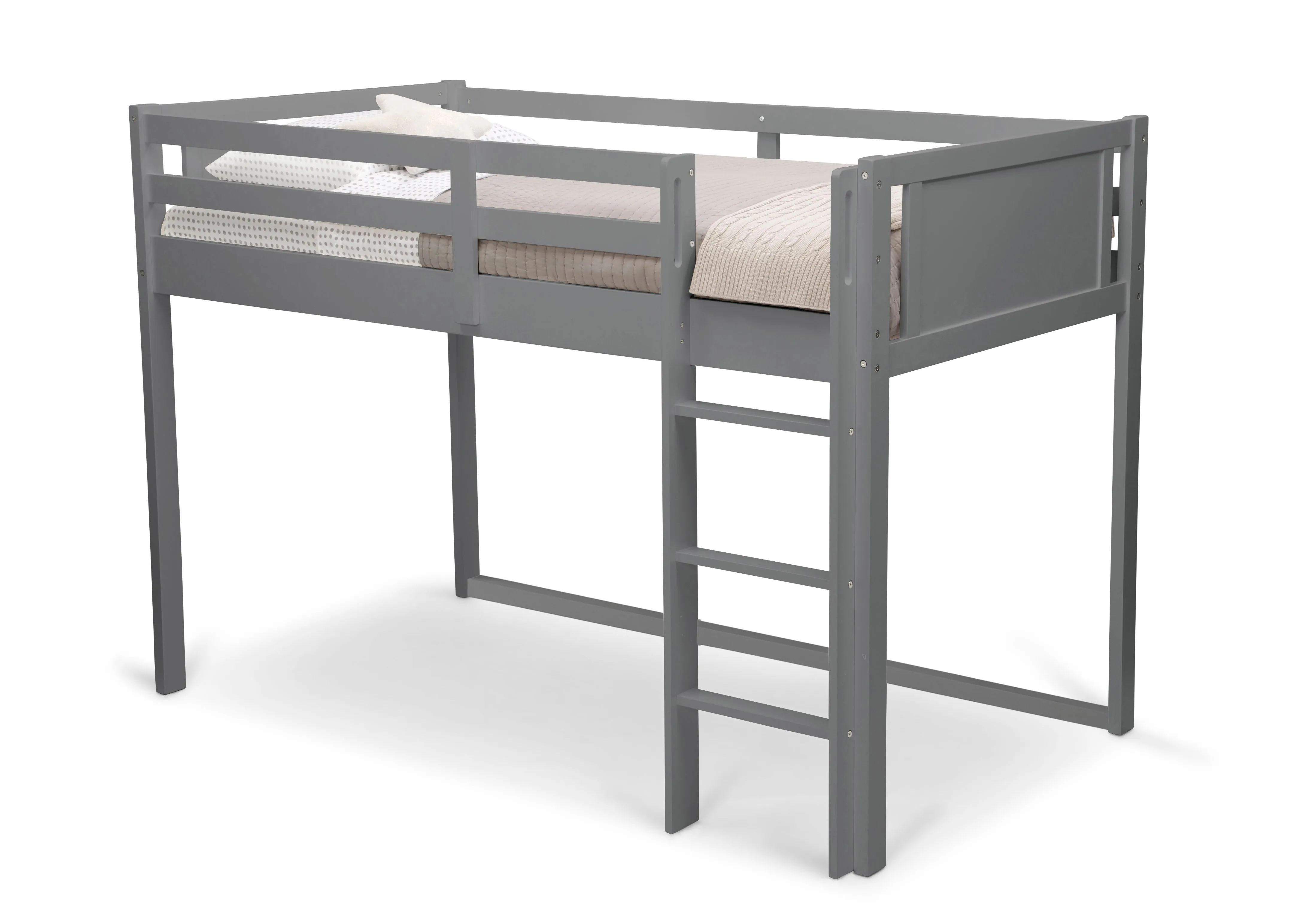 Twin Loft Bed with Guardrail and Ladder