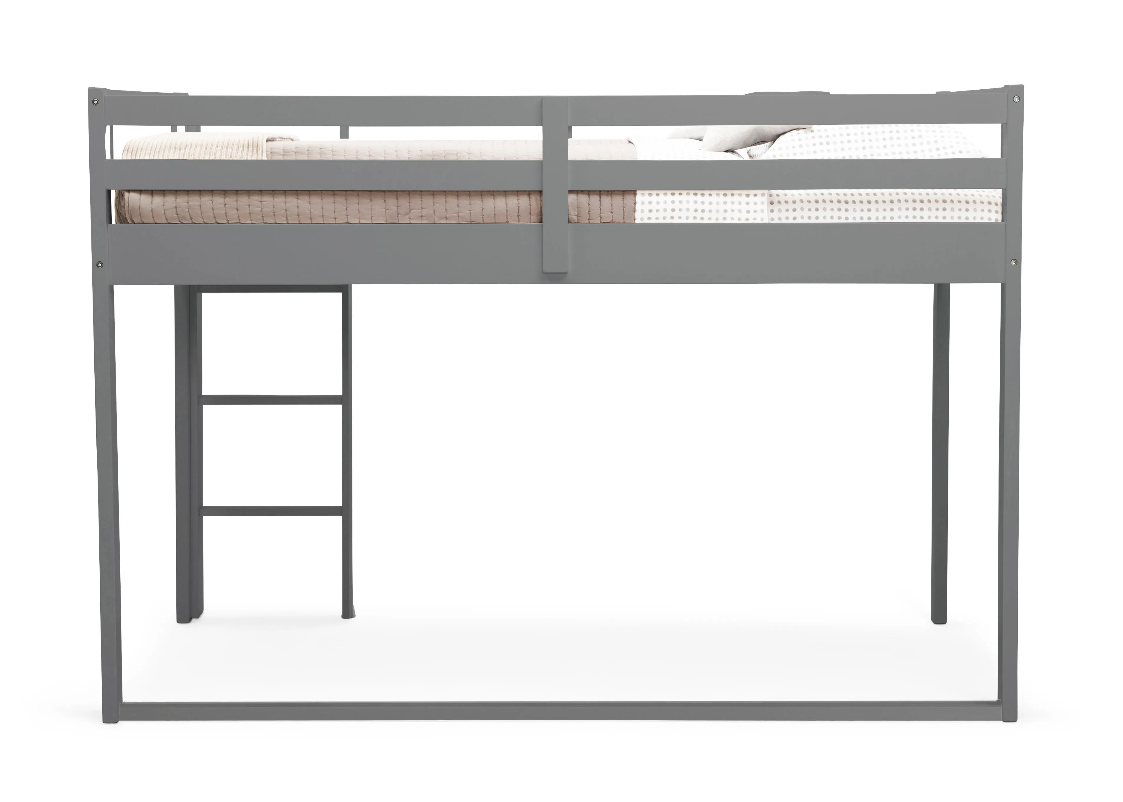 Twin Loft Bed with Guardrail and Ladder