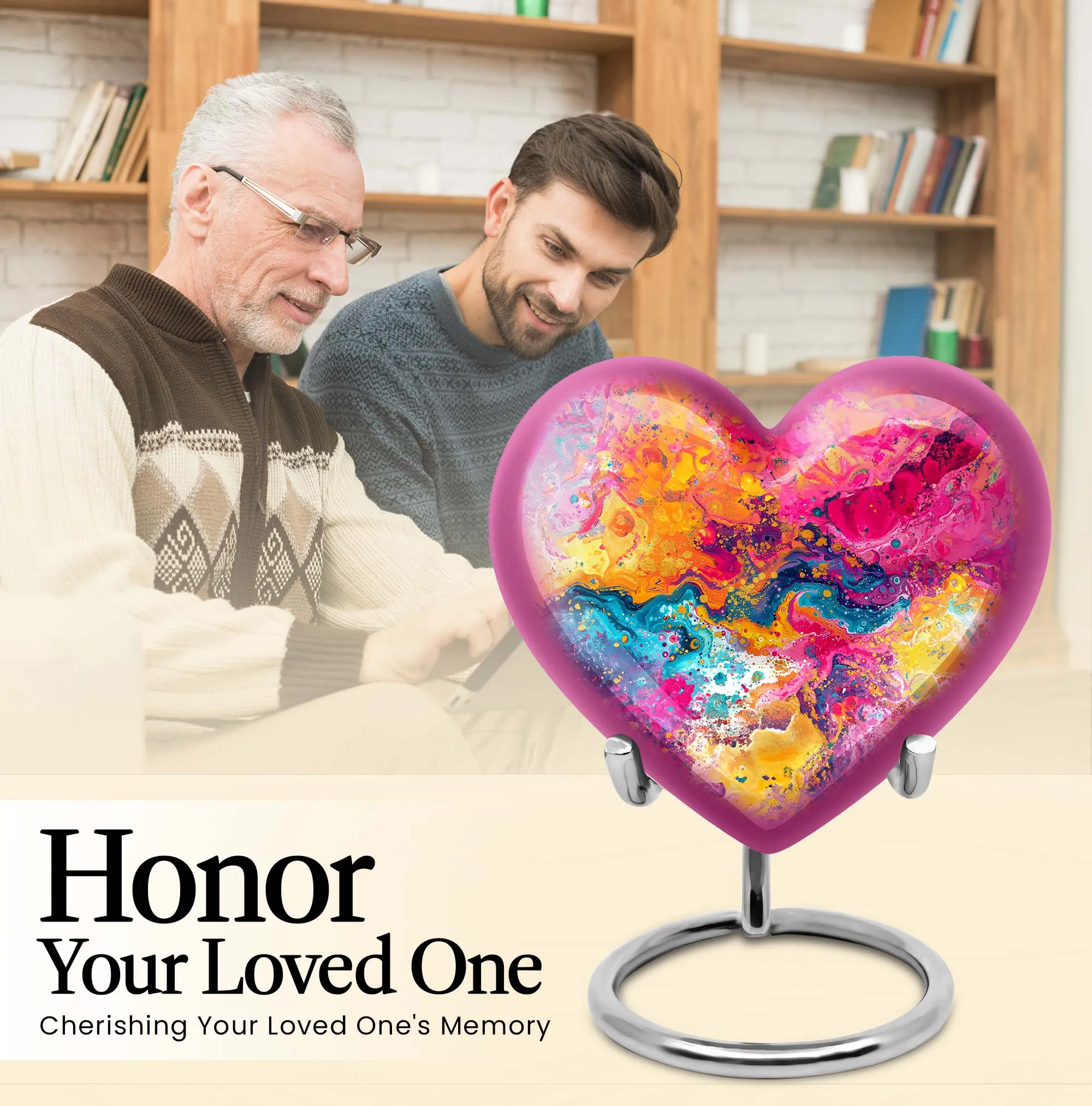 Vibrant Swirl Cremation Elegance - Uniquely Crafted Aluminium Urn