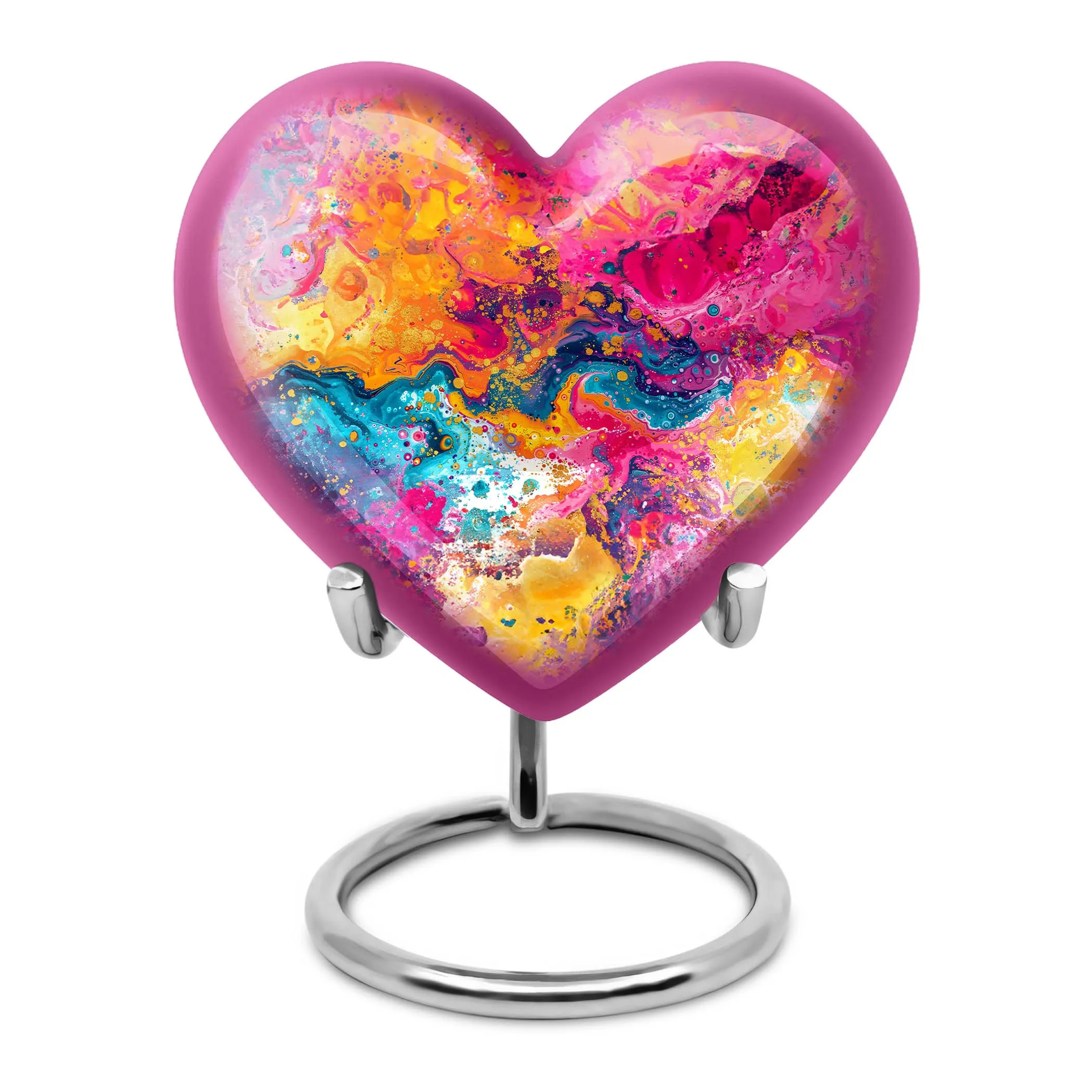 Vibrant Swirl Cremation Elegance - Uniquely Crafted Aluminium Urn