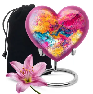 Vibrant Swirl Cremation Elegance - Uniquely Crafted Aluminium Urn