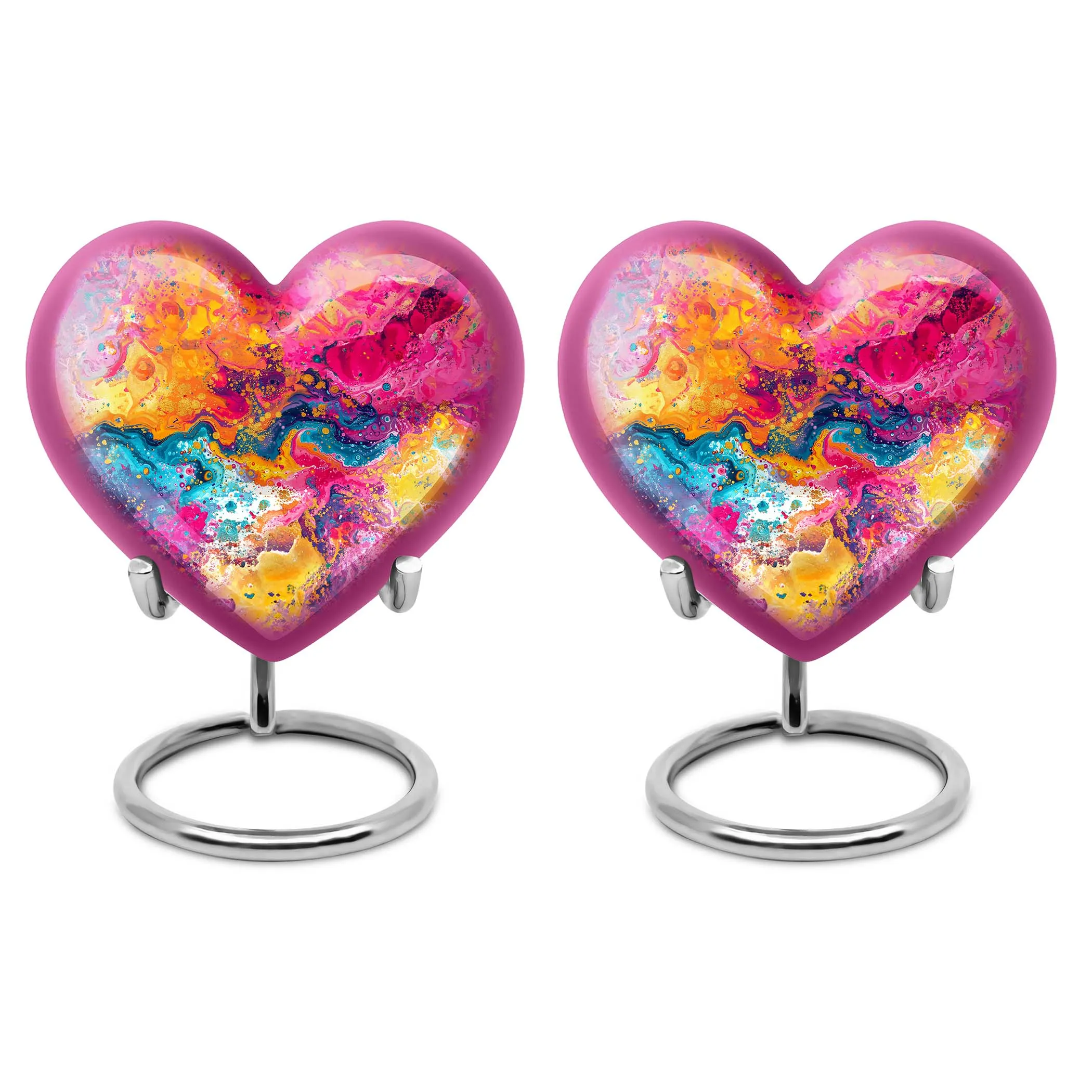 Vibrant Swirl Cremation Elegance - Uniquely Crafted Aluminium Urn