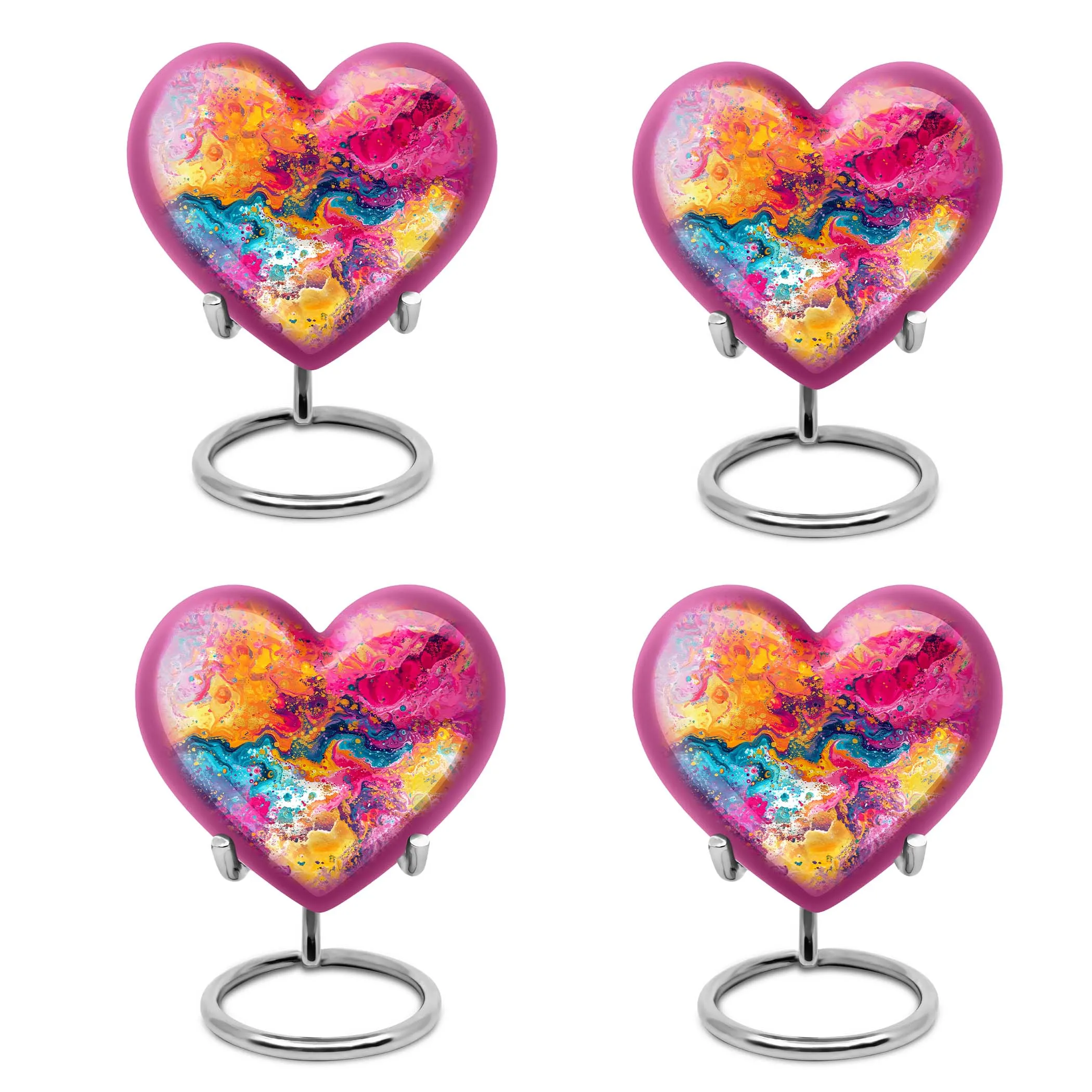 Vibrant Swirl Cremation Elegance - Uniquely Crafted Aluminium Urn