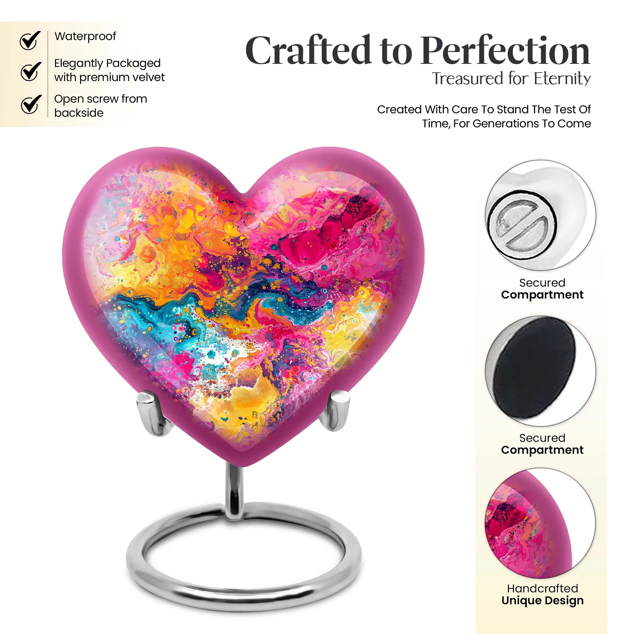 Vibrant Swirl Cremation Elegance - Uniquely Crafted Aluminium Urn