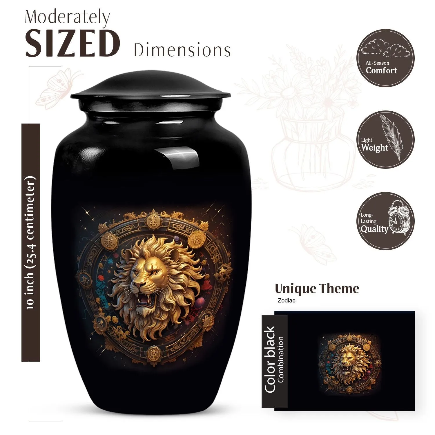 Zodiac Flux - Adult Burial & Cremation Urn For Adult Ashes